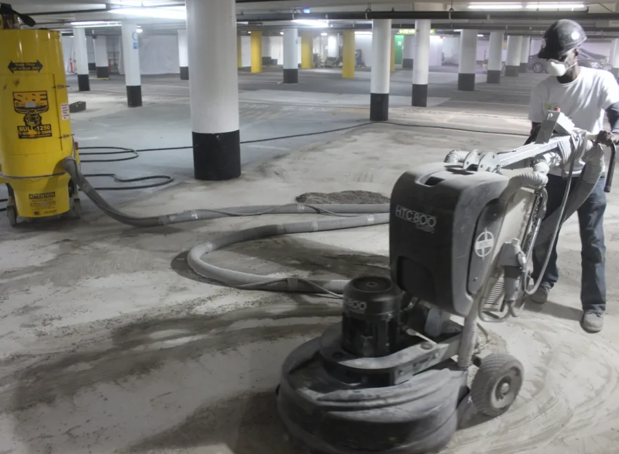 ICC Parking Garage worker, preparing surface