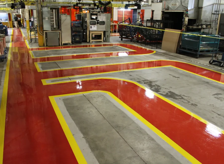 ICC - industrial application with red/yellow lane identification