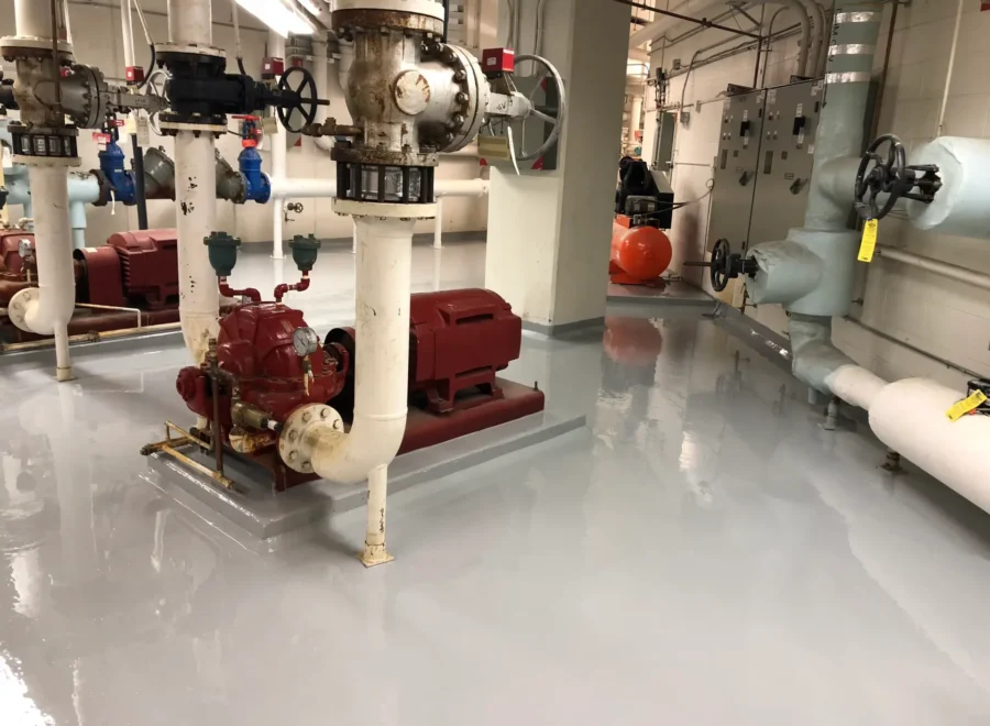 ICC Mechanical Room, finished work with epoxy flooring