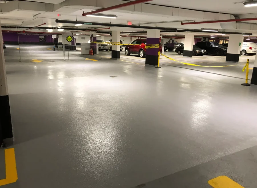 ICC - Parking Garage with new finished epoxy flooring